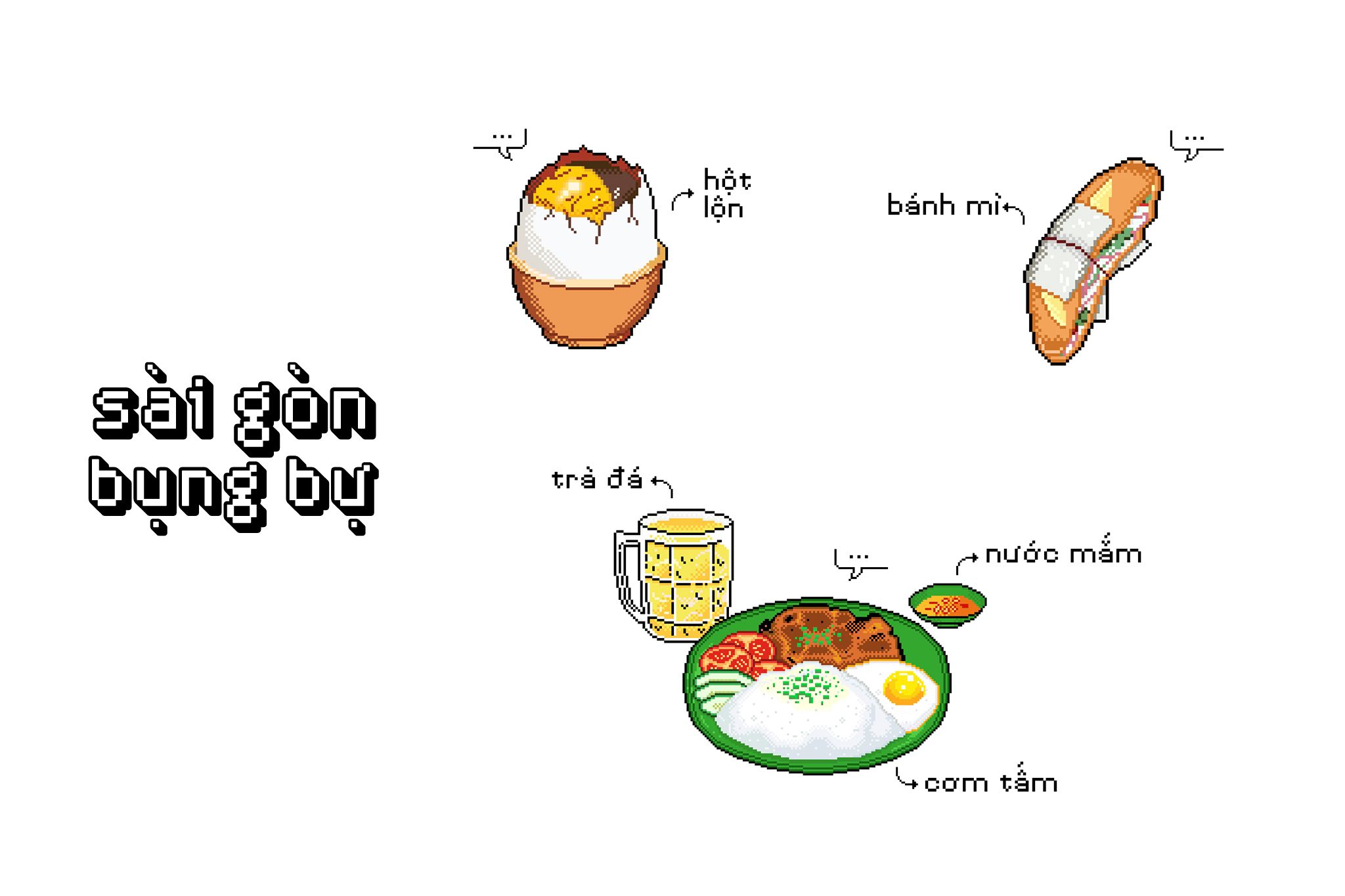 [Illustrations] Your Favorite Saigon Street Snacks as Seen in Pixel Art ...