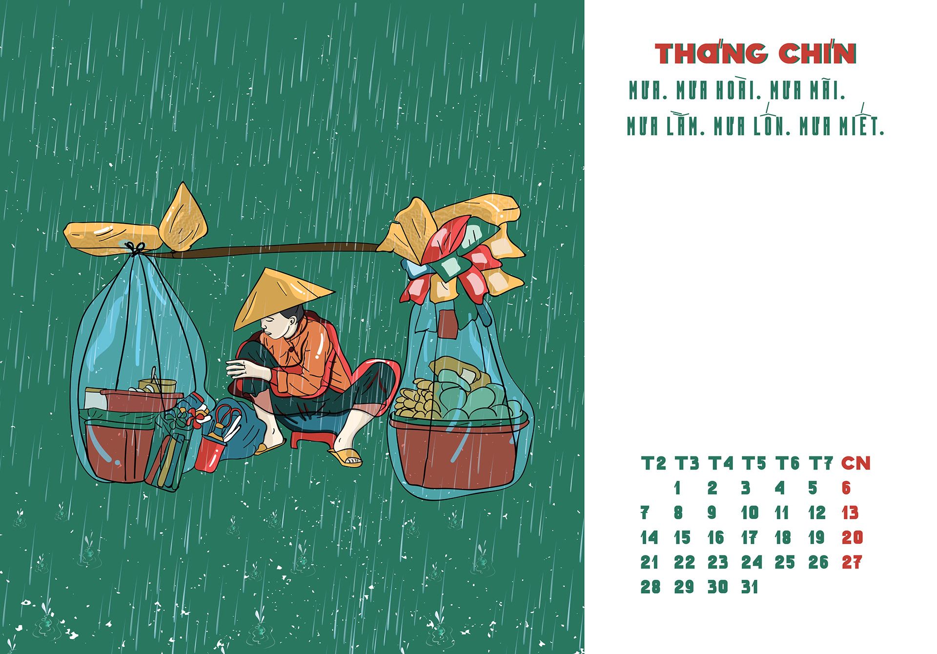 [Illustrations] A Calendar Created Specifically for Saigon's Wet and