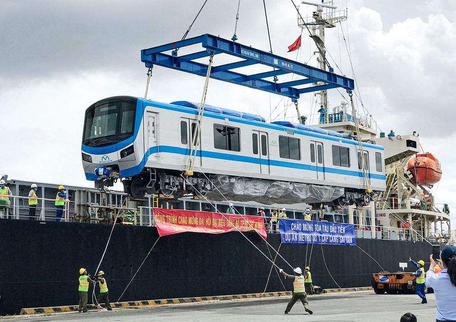 First Saigon Metro Train Arrives From Japan for Test Runs