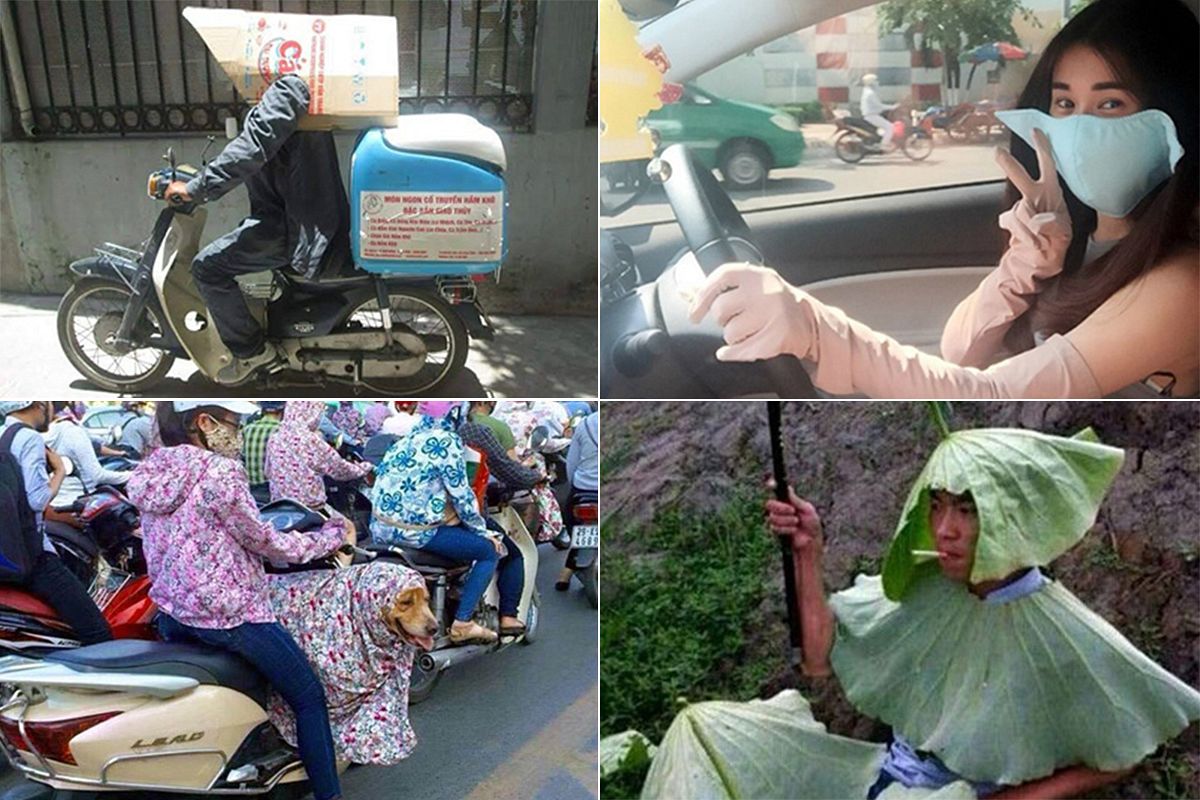 [Photos] Vietnamese Will Try Anything To Avoid The Sun - Saigoneer