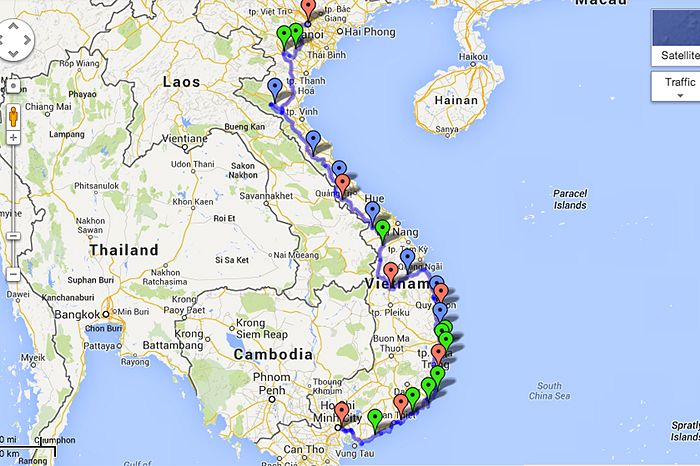 This Great Annotated Map Shows The Best Route Between Saigon And Hanoi -  Saigoneer