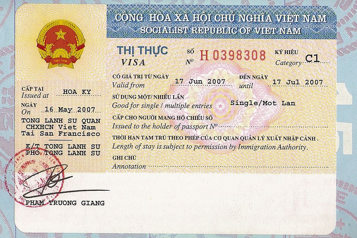 виза вьетнам размер