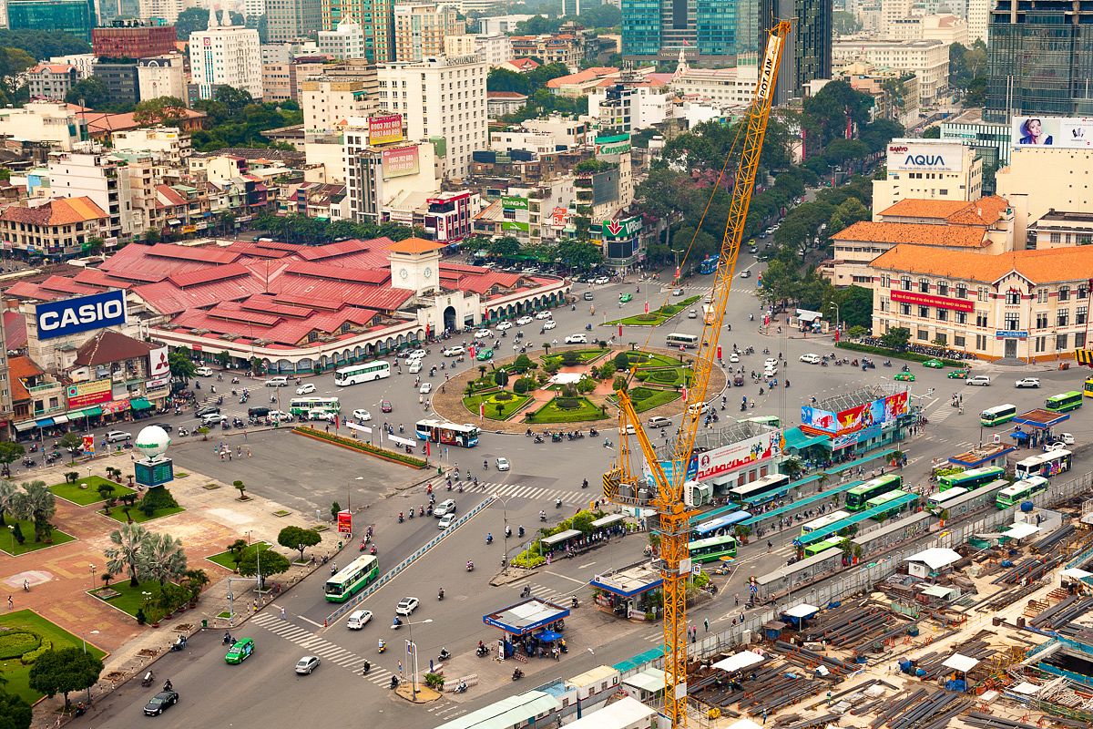 Saigon Metro Construction Demolish Ben Thanh Roundabout  Bus Station