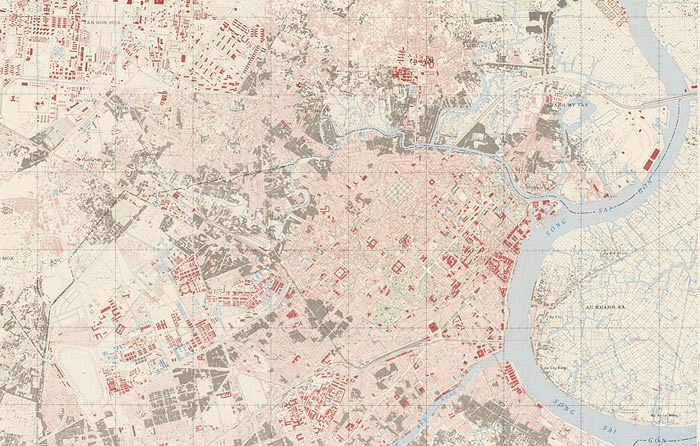 Massive Old Map of Saigon (1968) - Saigoneer