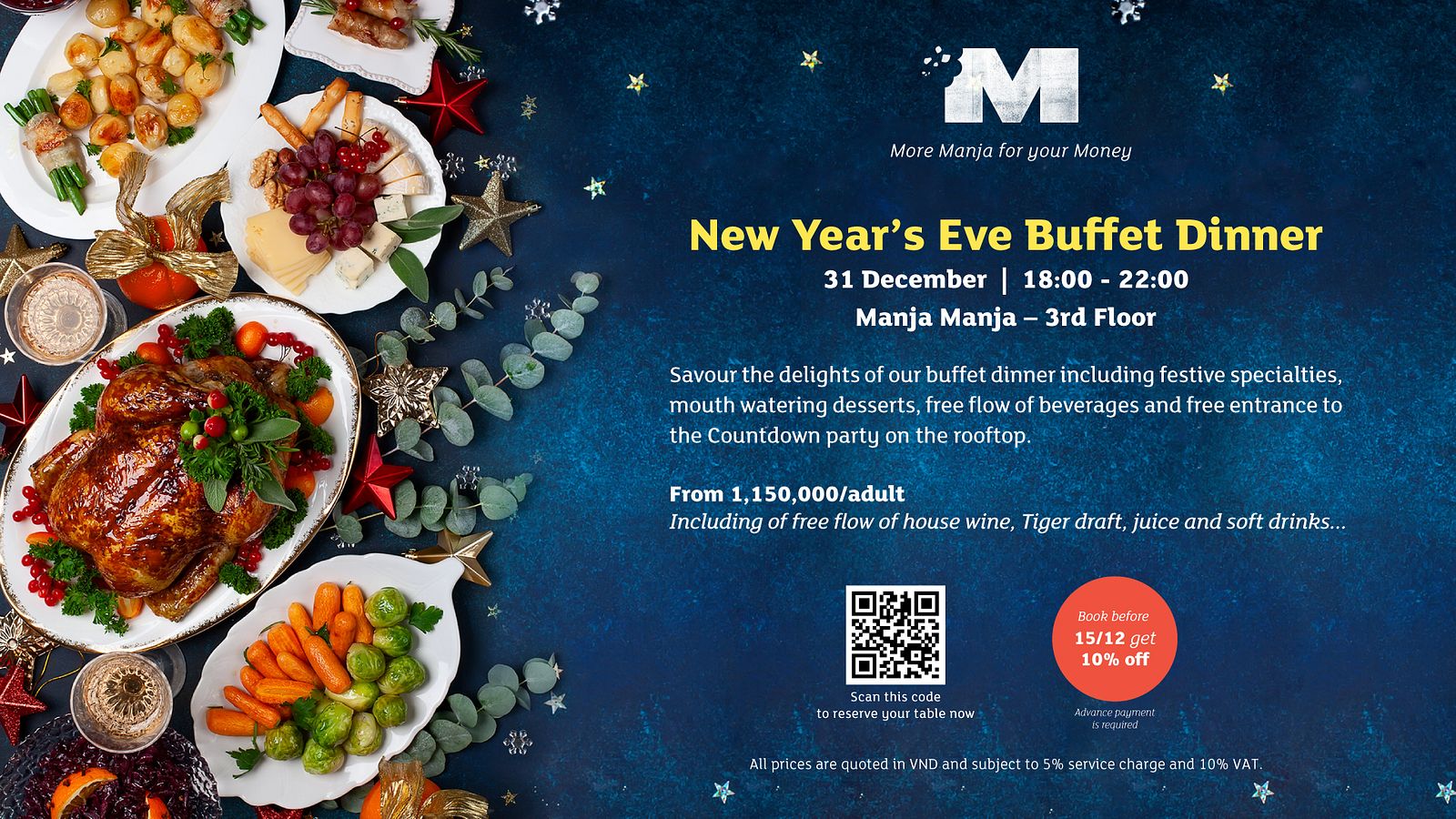 New Year's Eve Buffet Dinner Manja Manja Restaurant Saigoneer